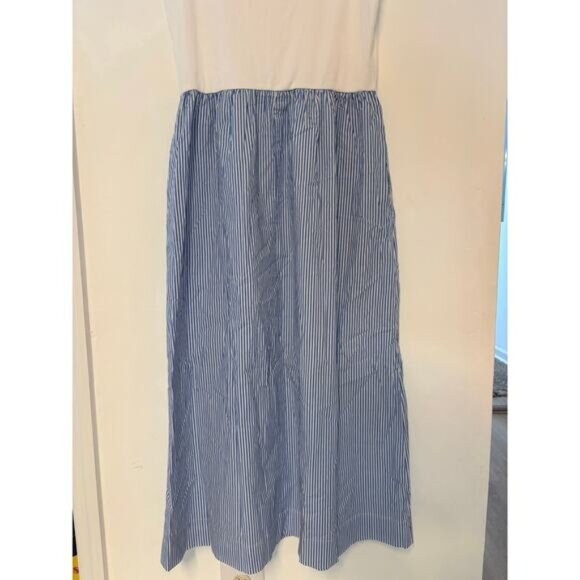 NWT J.Crew Striped Ribbed Knit Mixy Dress White Blue Size Small - Picture 4 of 7